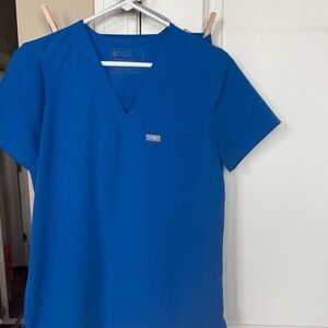 Figs Royal Blue V-Neck Scrub Top